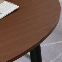 HOMCOM Table Basse Table d'appoint Ovale multifonctionnelle dim. 100 x 60 x 42 cm Aspect Teck foncé(m-7)
