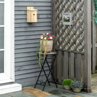 Outsunny Pflanzenständer Ø36 x 67 cm Blumenständer Pflanzenhalter klappbar rund für Balkon Steinmosaik Garten Indoor Outdoor mehrfarbrig(m-2)