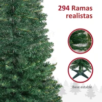 HOMCOM Árbol de Navidad 150 cm Árbol de Navidad Artificial Grande con 294 Puntas de Rama y Soporte de Metal Decoración Navideña para Interiores Fácil de Montar Verde(m-7)