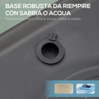 HOMCOM Canestro Portatile Canestro Basket da Esterno con Altezza Regolabile 193.5-248.5cm e Base da Riempire con Acqua o Sabbia, in Acciaio e Nylon 73x49x194-249cm(m-5)