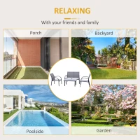 Outsunny Four-Piece Minimal Garden Patio Set - Grey(m-7)