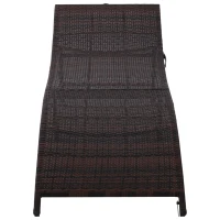 Bain de soleil pliable résine tressée matelas et tétière inclus(m-7)