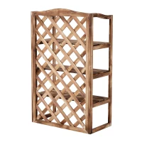 Outsunny Blumenständer Blumenregal Pflanzregal Blumenbank 3 Etagen Tannenholz (Modell8)(m-6)