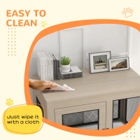 PawHut 2-in-1 Dog Cage & Side Table, with Two Doors, Cushion, for Large Dogs(m-8)