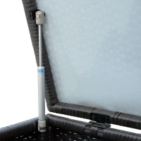 Outsunny Kissenbox Auflagenbox Gartenbox Polyrattan Garten Metall Braun L118 x B54 x H59cm(m-7)