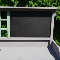 HOMCOM Mesa de Jardinería Cultivo Mesa Exterior para Macetas Mesa de Jardín de Germinación Superficie de Trabajo con Cajón Pizarra Estante 92x42,5x119,5cm Madera(m-6)