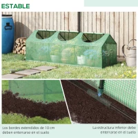 Outsunny Invernadero de Terraza 180x60x60 cm Caseta de Jardín Acero con 3 Ventanas Enrollables Vivero Casero para Cultivo de Plantas Verduras Flores Verde(m-6)