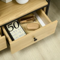 HOMCOM Bibliothèque étagère à 5 niveaux 2 tiroirs style industriel aspect bois et acier 80 x 30 x 161 cm naturel noir(m-8)