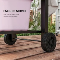 Outsunny Barbacoa de Carbón con Ruedas Barbacoa con Tapa Parrillas de Acero Inoxidable Termómetro 113x65x108 cm Negro(m-7)