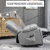 HOMCOM Massagesessel Relaxsessel Seniorensessel, Fernbedienung, Seitentaschen, 94 cm x 96 cm x 106 cm, Dunkelgrau(m-5)