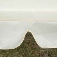 Outsunny Schaukelstuhl 3-Sitzer Gartenschaukel Hollywoodschaukel mit Sitz- und Rückenlehnen Tablett Schwingbank Sitzbank Dachwinkel verstellbar Stahl Polyestergewebe 200 x 120 x 164 cm Beige(m-9)