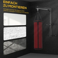 HOMCOM Boxsackhalterung Wandhalterung Boxsack Sandsack Halterung bis 100 kg Tragkraft 60-88cm höhenverstellbar Schwarz(m-4)