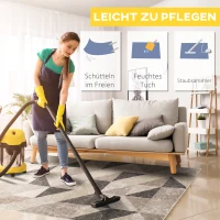 HOMCOM Teppich mit geometrischen Formen, Vliesbeschichtung, 230 cm x160 cm x 0,6 cm, Dunkelgrau + Hellgrau(m-7)