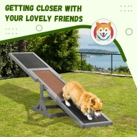 PawHut Wooden Pet Seesaw for Big Dogs, Dog Agility Equipment with Anti-Slip Surface - Grey(m-6)