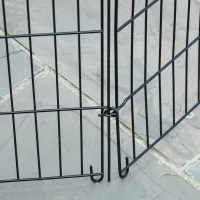 PawHut Parque de Juegos para Perros 8 Paneles 71x91,5 cm Plegables Jaula Metálica para Mascotas con Puerta para Jardín Patio Exterior Negro(m-9)