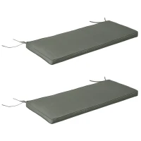 Outsunny Coussins de Banc de Jardin déhoussables - Coussins balancelle - Lot de 2 - dim. 120L x 50l cm - Rembourrage 5 cm - Cordons d'attache - Polyester Gris(m-10)