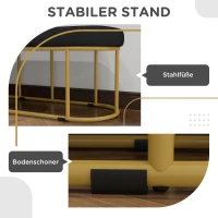 HOMCOM Schuhbank im Retrodesign, Bettbank, Flurbank, Samtoptik, bis 200 kg, Metallrahmen, schwarz, 100 x 37 x 43cm(m-6)