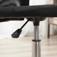 Vinsetto Sedia da Ufficio Ergonomica Senza Braccioli, Sedia per Scrivania in Tessuto Traspirante a Rete, Altezza Regolabile e 5 Ruote, 43x58x90-100 cm, Nero(m-9)