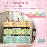 AIYAPLAY Organizador de Juguetes Infantil Estantería para Juguetes con 9 Cestas de Tela no Tejida Extraíbles 93x30x70 cm Amarillo(m-4)