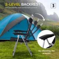 Outsunny 3 Piece Folding Camping Table and Chairs Set, Backpacking Chairs with Portable Table(m-6)