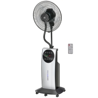 HOMCOM 2-in-1 Ventilator, LED-Display, Timerfunktion, Ø 44,5 x 135H cm, Silber + Schwarz