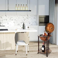 HOMCOM Globe Shaped Retro Style Bar Cabinet Wine Alcohol Storage Trolley Glass Bottle Holder 36CM(m-8)