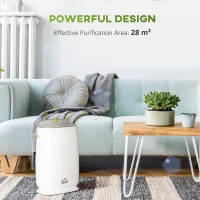 HOMCOM Quiet Air Purifiers for Bedroom with 3-Stage Carbon HEPA Filtration System, Air Monitor, Timer, Air Cleaner with 4 Speeds, Remove Smoke Dust Pollen Odours(m-4)