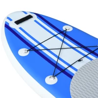 HOMCOM Tabla de Paddle Surf Hinchable con Remo Ajustable e Inflador Pádel Surf con 3 Aletas y Bolsa de Transporte 305x76x15cm(m-8)