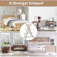 kleankin Badregal Standregal 4 Ebenen Treppenregal Leiterregal Badezimmer Bambus Natur+Weiß 80 x 33 x 109 cm(m-4)