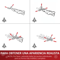 HOMCOM Árbol de Navidad Artificial 180 cm con 624 Ramas Adornos Piñas Decoración Navideña para Interiores Verde(m-6)