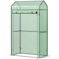 Outsunny Serre de Jardin Serre à tomates avec Porte zippée déroulante bâche PE Haute densité 130 g/m² Anti-UV métal dim. 1L x 0,51l x 1,7H m Vert(m-1)