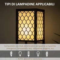HOMCOM Lampada da Terra a Colonna in MDF e Plastica con 2 Ripiani, per Soggiorno, Studio e Camera da Letto, 26x26x156 cm(m-7)