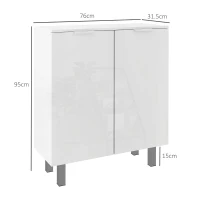 HOMCOM Five-Shelf Shoe Storage Cupboard - White(m-3)