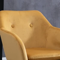 HOMCOM Chaises de Salle à manger Chaises de Visiteur scandinave - Lot de 4 - Pieds effilés Bois Noir - Velours Jaune Moutarde(m-8)