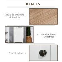 Kleankin Armario Alto para Baño Mueble Columna de Baño con 3 Estantes Abiertos y Armario de Puerta Balda Ajustable Interior Carga Máx. 40kg 35x30x170 cm Blanco(m-6)