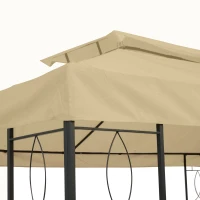 Outsunny Toile de rechange pour pavillon tonnelle tente 3 x 4 m polyester haute densité 180 g/m² beige(m-7)