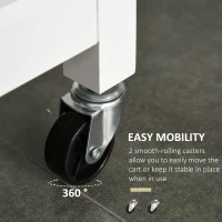 HOMCOM Kitchen Island on Wheels, Kitchen Trolley Storage Cart with 2 Drawers, Cabinet, Towel Rack, Rubber Wood Top(m-6)