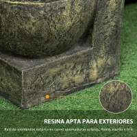 Outsunny Fuente de Agua en Cascada de 4 Niveles 5W con Bomba de Agua y Salida de Agua Ajustable 25x24x60 cm Multicolor(m-6)
