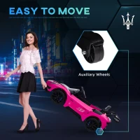 AIYAPLAY Maserati GT2 Licensed 12V Kids Electric Ride on Car with 4 Suspension Wheels, Remote Control, Music, Horn, Lights, Pink(m-5)