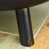 Outsunny 2-in-1 Feuerschale Feuerkorb Feuerstelle mit Funkenschutz Grillrost Garten BBQ Schwarz Ø61,5 x 52H cm(m-9)