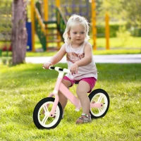 AIYAPLAY 12" Balance Bike, No Pedal Training Bike for Children with Adjustable Seat, 360° Rotation Handlebars - Pink(m-2)
