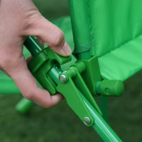 Outsunny Kids Folding Picnic Table Chair Set w/ Parasol, Green(m-8)
