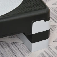 HOMCOM Stepper da Aerobica Regolabile in Altezza 10-15-20 cm Antiscivolo, Nero e Grigio(m-9)