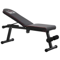 HOMCOM Banco de Pesas Banco de Musculación Plegable con Respaldo Inclinable en 6 Posiciones Banco de Abdominales para Fitness Entrenamiento Completo en Gimnasio Casa Carga 150 kg Negro(m-10)