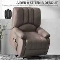 HOMCOM Fauteuil relax inclinable électrique releveur avec repose-pied et télécommande 86 x 92 x 102 cm gris(m-4)