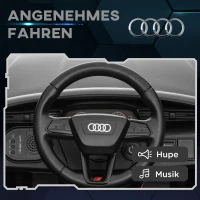 AIYAPLAY Elektro-Kinderauto, 12V Audi Q8, 3-5 km/h, Fernsteuerung, Scheinwerfer, Musik, Grau(m-6)