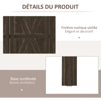 HOMCOM Paravent séparateur de pièce pliable 4 panneaux en bois paulownia 160 x 170 cm marron(m-6)
