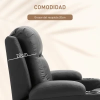HOMCOM Sillón de Masaje Reclinable con 8 Puntos de Masaje Función de Calefacción Giratorio Mando a Distancia 85x94x104 cm Negro(m-7)
