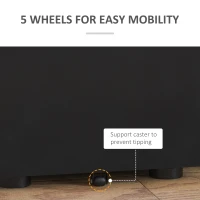 Vinsetto Lockable Cabinet, Rolling Filing Cabinet with 3 Drawers, Steel Office Drawer Unit for A4, Letter, Legal Sized Files(m-7)