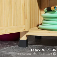 Outsunny Table de rempotage table de jardinage avec placard et étagères et plateau patins antidérapants en bois sapin jaune(m-6)